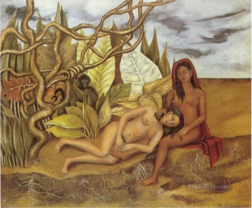 Dos desnudos en el bosque La tierra misma feminismo Frida Kahlo Pinturas al óleo